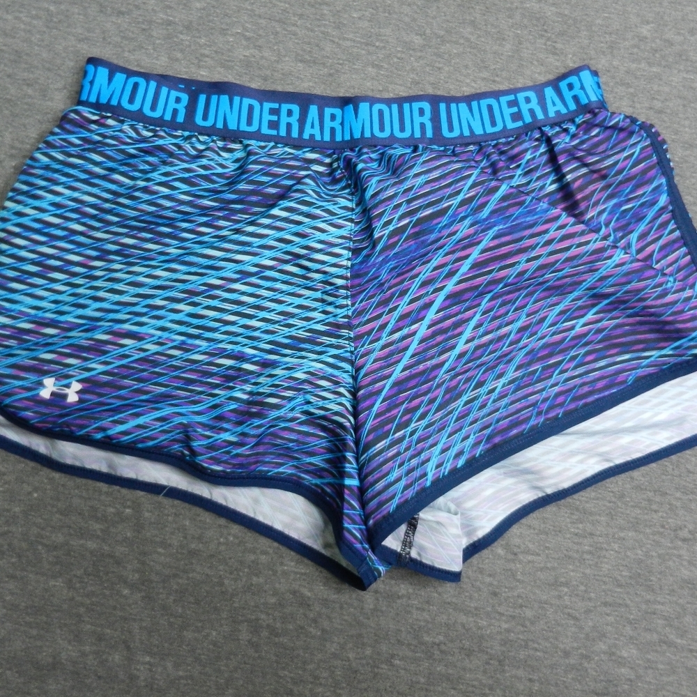 Under Armour Performance Shorts Womens Large*‎ Blue Lined Athletic Running